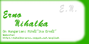 erno mihalka business card